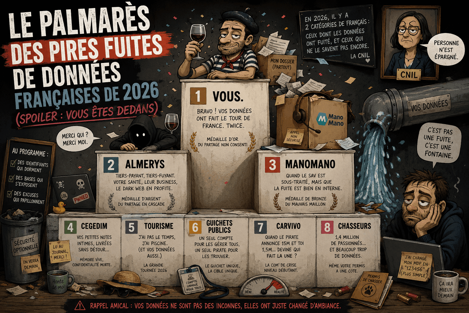 Le palmarès des pires fuites de données françaises de 2026 (spoiler : vous êtes dedans)